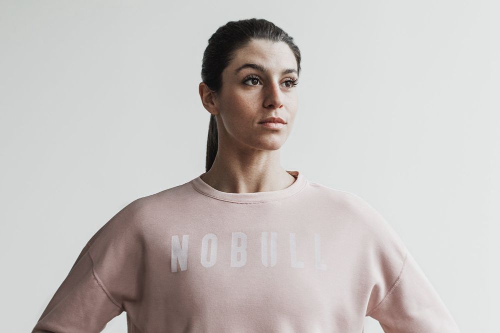 NOBULL Women's Crew Sweatshirts - Dusty Rose - Ireland (7964ZTIGN)